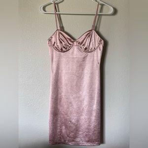 Forever 21 Silk dress, U.S small size Pink velvet mini bodycon dress